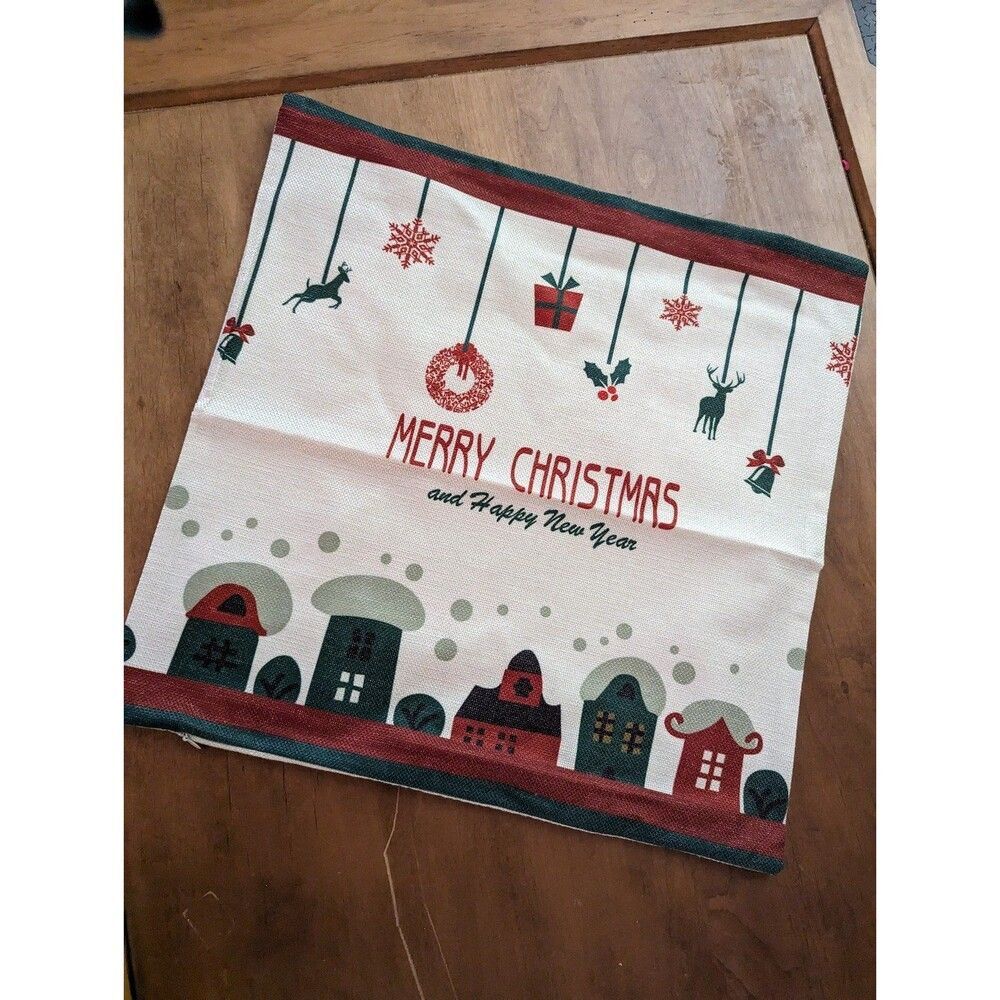 Merry Christmas Winter Holiday Pillow Cover brand new